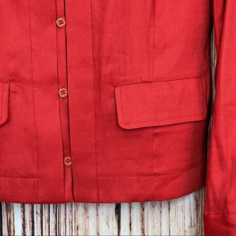 CAbi Red Valentine Linen Blend Blazer Jacket Size Medium - Picture 5 of 12